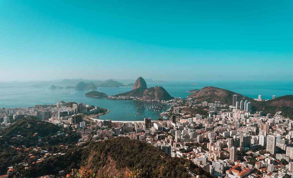 Vue aérienne de Rio de Janeiro au Brésil.
