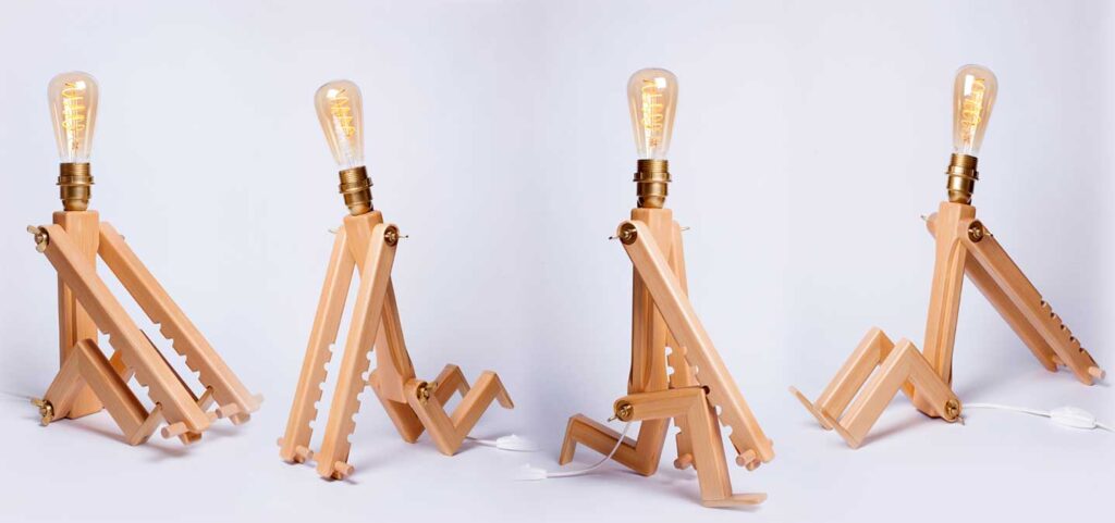 Julio un ami de lumière, lampes artisanales fabriquées en Suisse par Andry Gisel.