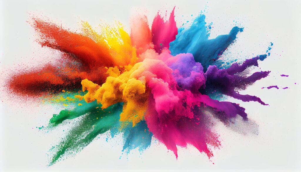 Une explosion de poudre de couleurs