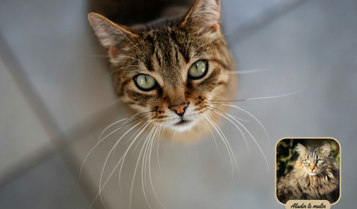 Chat qui regarde vers le haut