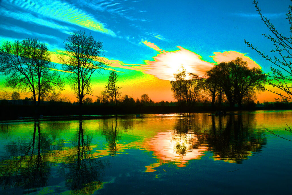 paysage de lac en photo metamorphose