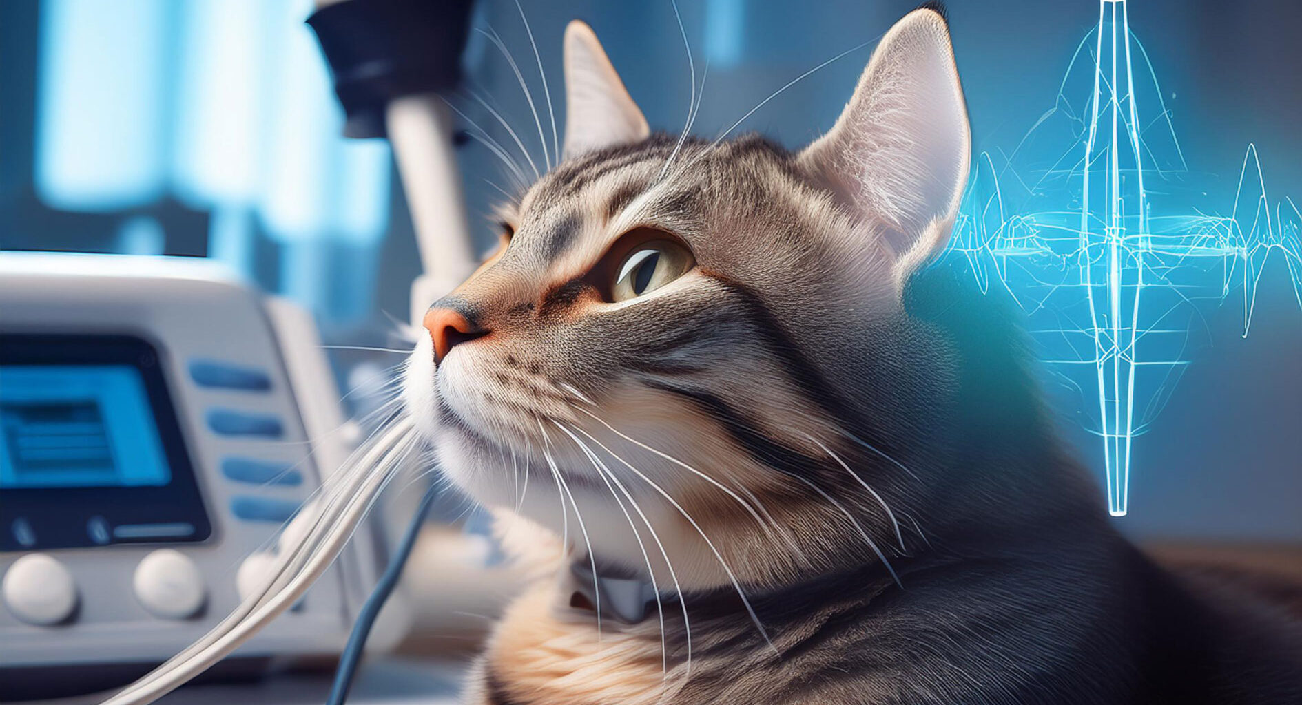 Un chat en séance de biorésonance animale