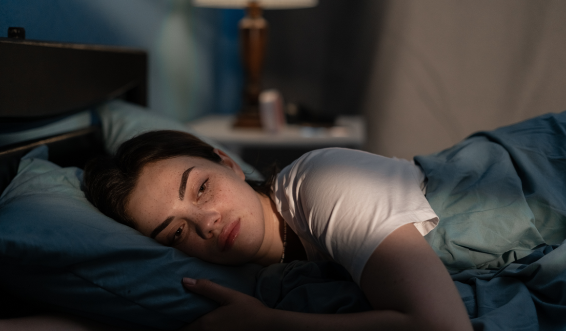 Une femme souffrant d'insomnie