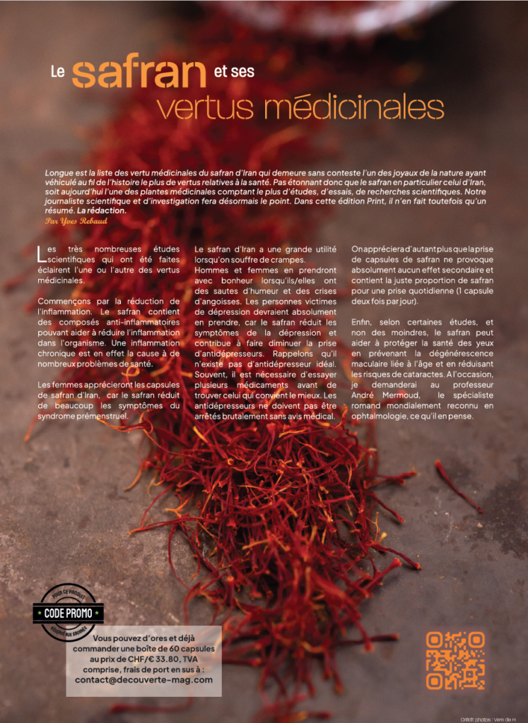 Reportage 1 page sur le safran